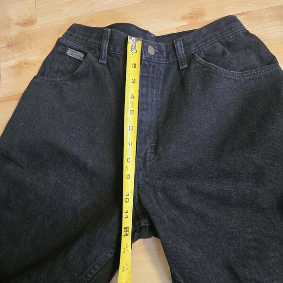 Wrangler Vintage Womens High Waisted Black Denim Jeans 10x34 Retro - Picture 6 of 7